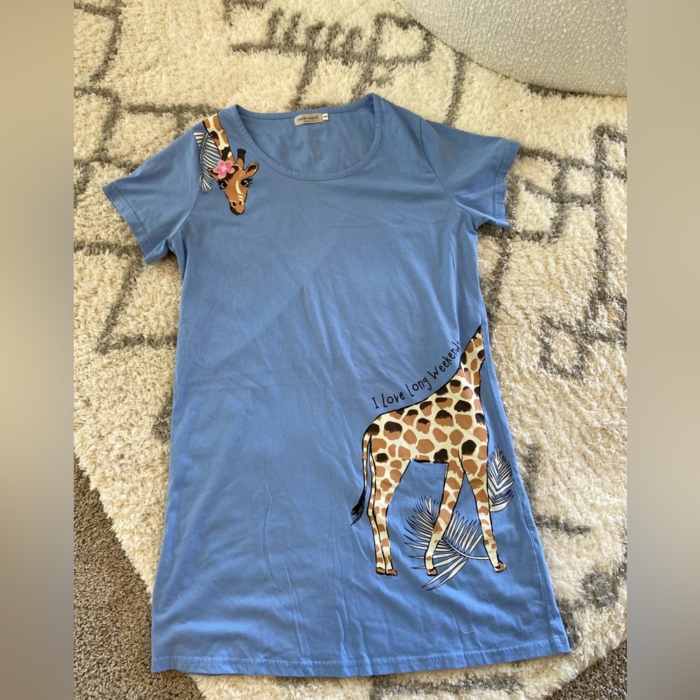 enjoynight giraffe lounge dress / gown short sleeve